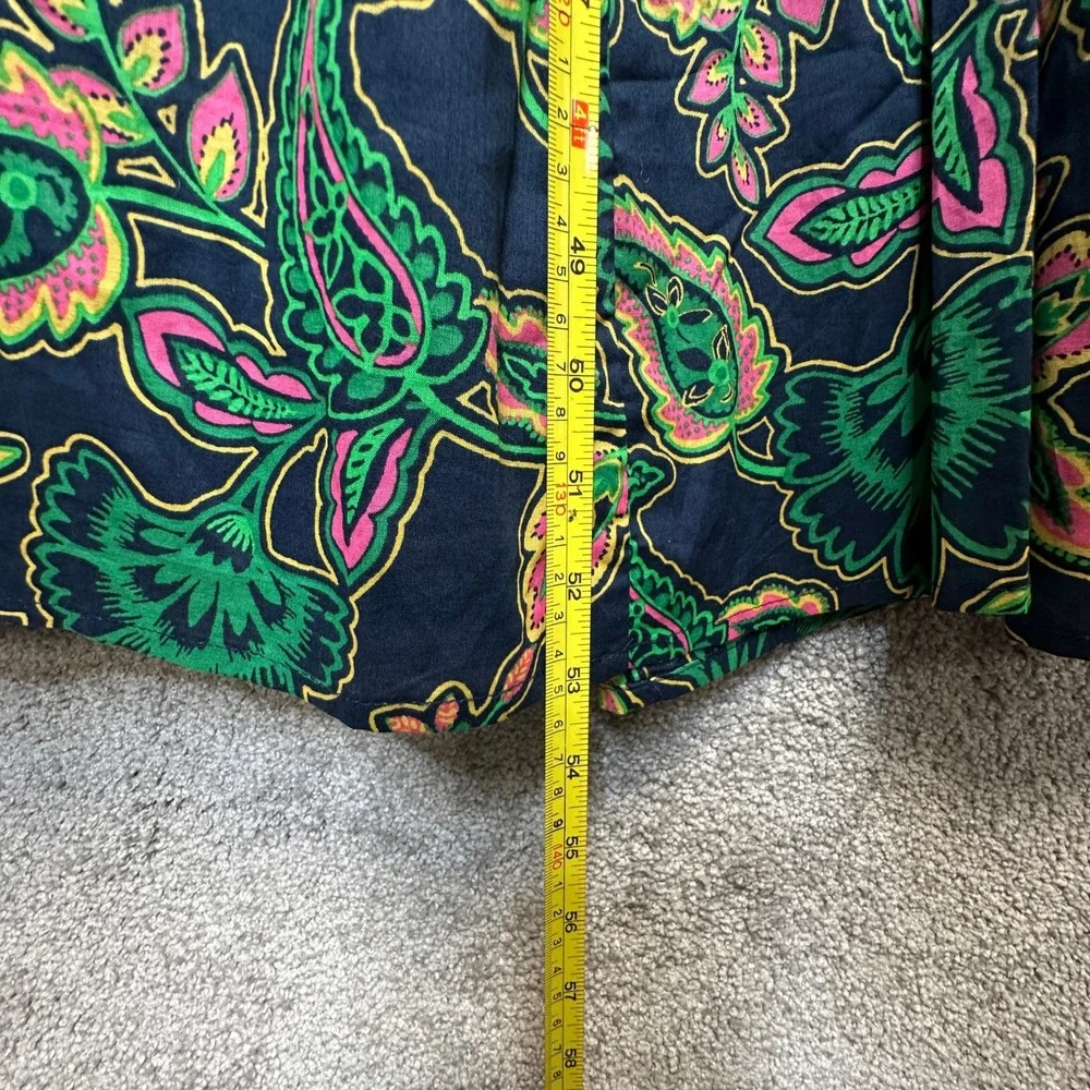 Boden Amelia Cotton Maxi Dress Womens 4 Paisley Floral V-Neck Tie Waist NWOT - Picture 7 of 13